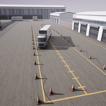 Driver training in 3d with cones