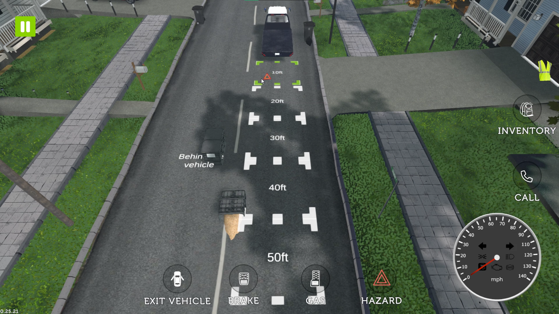 User placing hazard cones in the hazardous materials scenario-based training software for driver training.