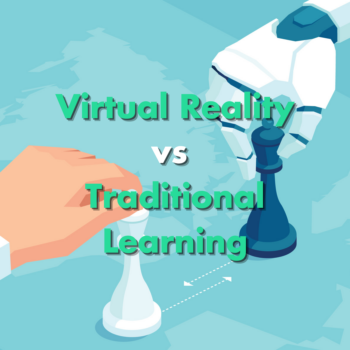 Virtual learning vs traditional training blog icon banner