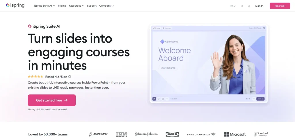 iSpring Suite Website Landing Page