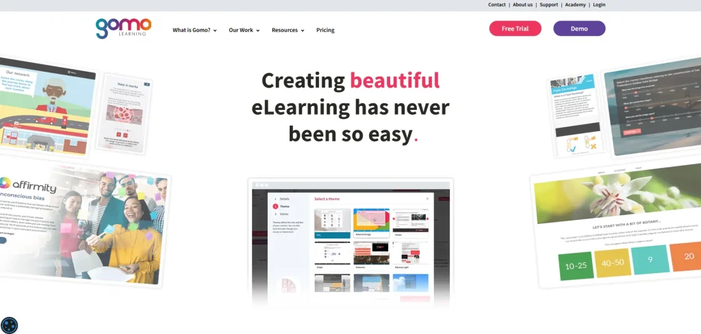 Gomo Learning Website Landing Page