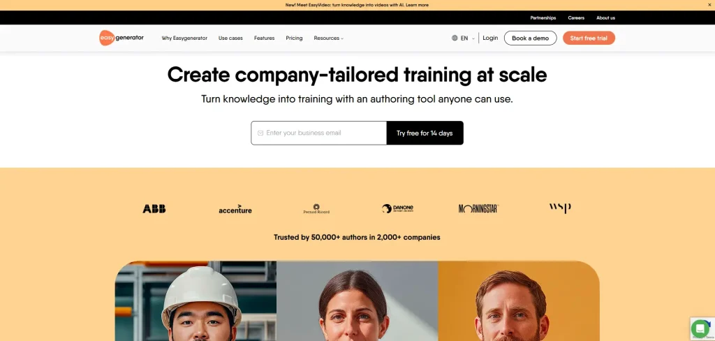 Easygenerator Website Landing Page